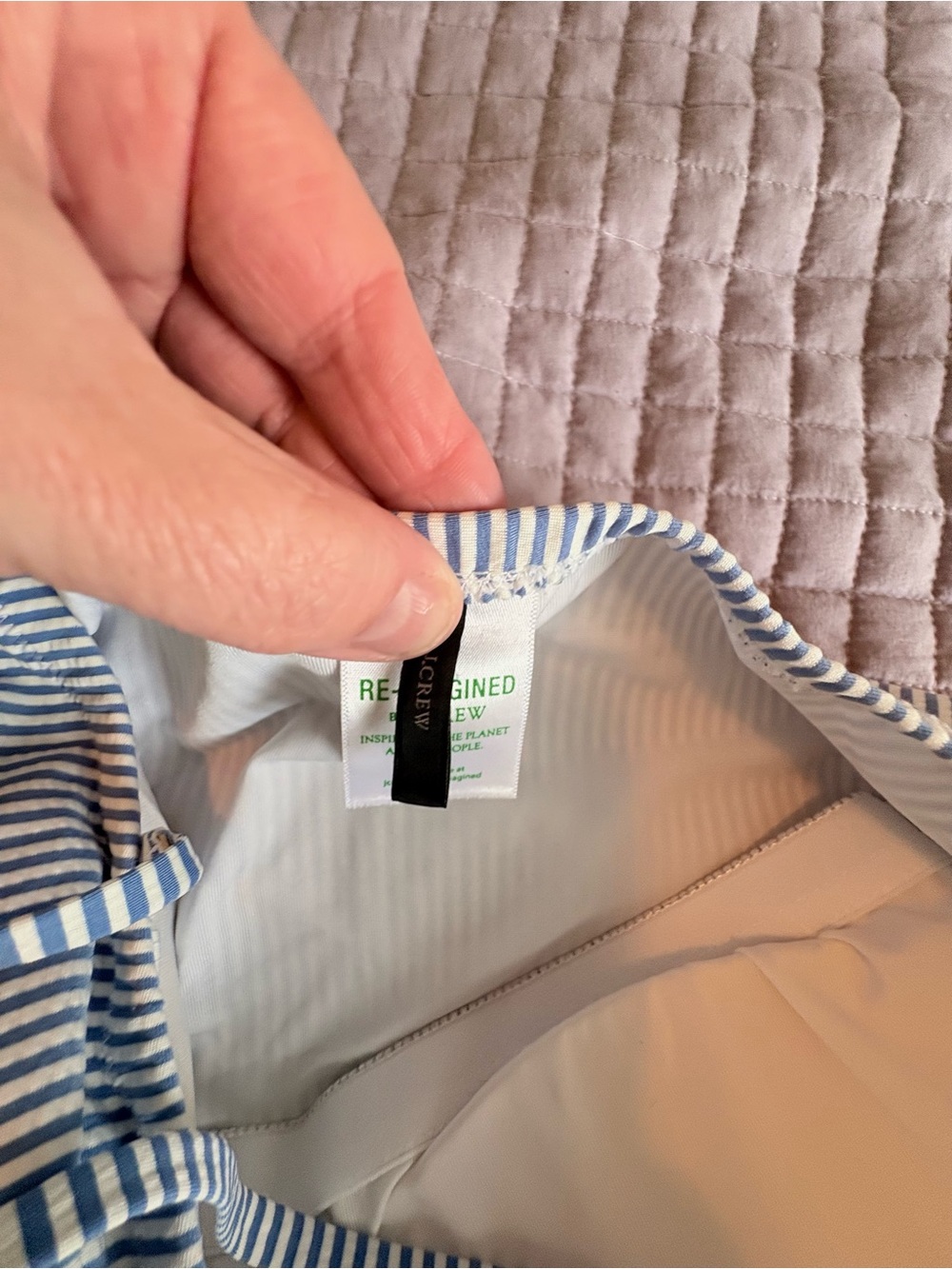 J. Crew White and Blue Striped One-Piece Swimsuit - Picture 7 of 9